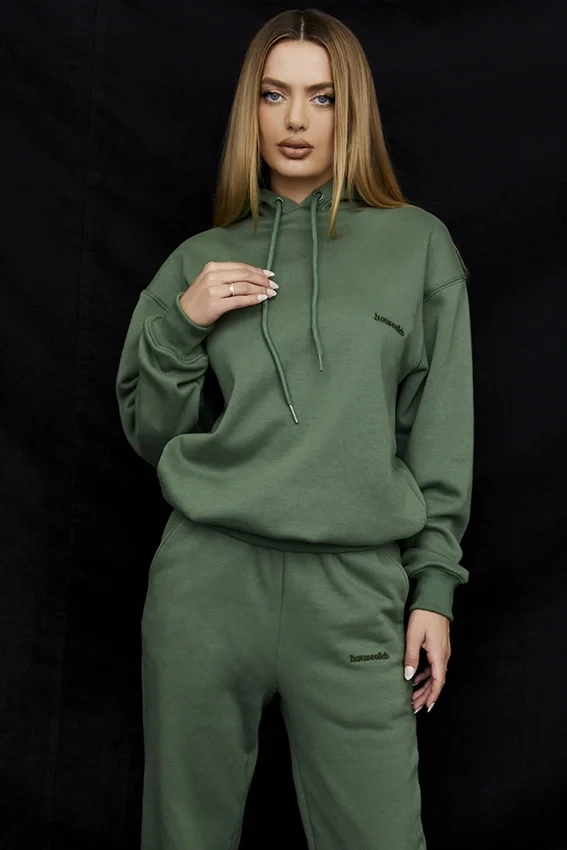 Halo Moss Cotton Fleece-Back Oversized Hoodie Halo Moss Cotton Fleece-Back Oversized Hoodie