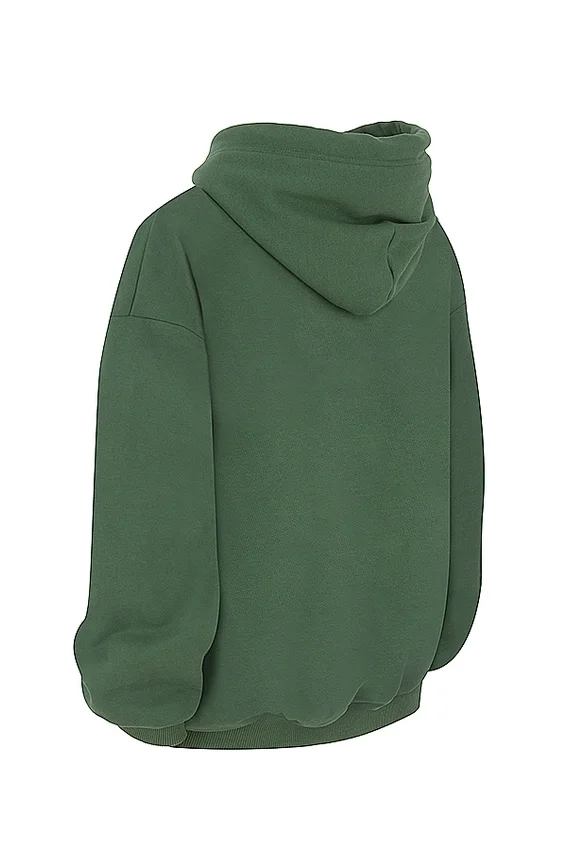 Halo Moss Cotton Fleece-Back Oversized Hoodie Halo Moss Cotton Fleece-Back Oversized Hoodie