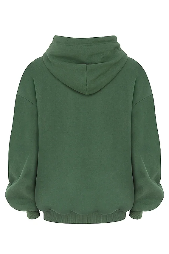 Halo Moss Cotton Fleece-Back Oversized Hoodie Halo Moss Cotton Fleece-Back Oversized Hoodie