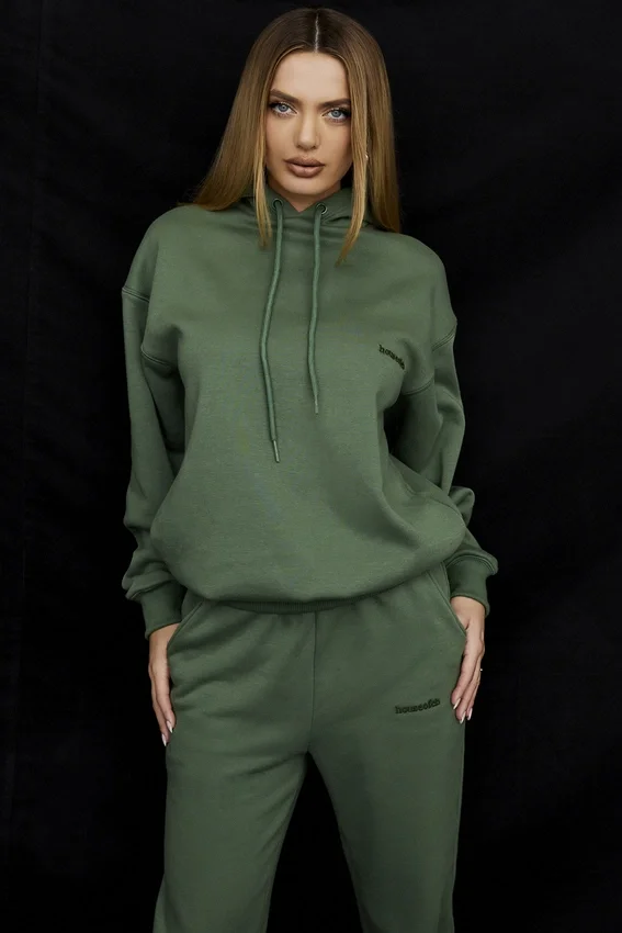 Halo Moss Cotton Fleece-Back Oversized Hoodie Halo Moss Cotton Fleece-Back Oversized Hoodie
