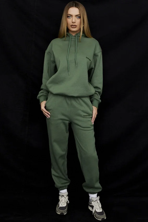 Halo Moss Cotton Fleece-Back Oversized Hoodie Halo Moss Cotton Fleece-Back Oversized Hoodie