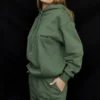 Halo Moss Cotton Fleece-Back Oversized Hoodie Halo Moss Cotton Fleece-Back Oversized Hoodie