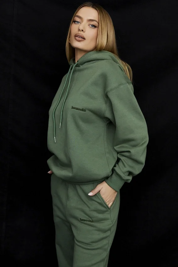 Halo Moss Cotton Fleece-Back Oversized Hoodie Halo Moss Cotton Fleece-Back Oversized Hoodie
