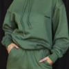 Halo Moss Cotton Fleece-Back Oversized Hoodie Halo Moss Cotton Fleece-Back Oversized Hoodie
