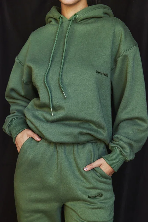 Halo Moss Cotton Fleece-Back Oversized Hoodie Halo Moss Cotton Fleece-Back Oversized Hoodie