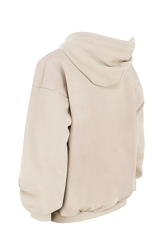 Halo Oatmeal Cotton Fleece-Back Oversized Hoodie Halo Oatmeal Cotton Fleece-Back Oversized Hoodie