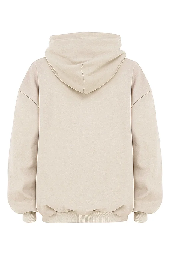 Halo Oatmeal Cotton Fleece-Back Oversized Hoodie Halo Oatmeal Cotton Fleece-Back Oversized Hoodie