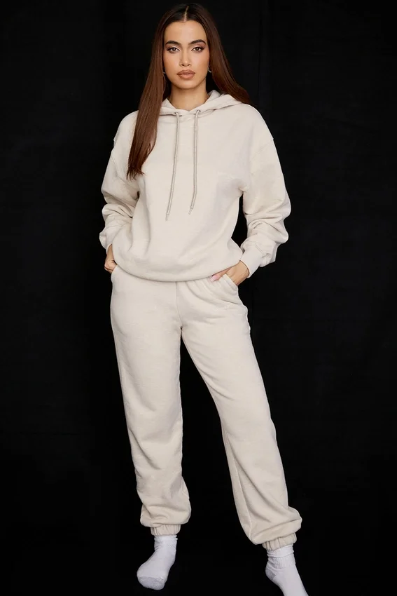 Halo Oatmeal Cotton Fleece-Back Oversized Hoodie Halo Oatmeal Cotton Fleece-Back Oversized Hoodie