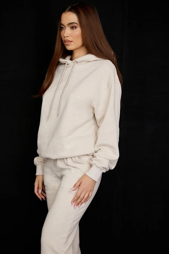 Halo Oatmeal Cotton Fleece-Back Oversized Hoodie Halo Oatmeal Cotton Fleece-Back Oversized Hoodie