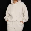 Halo Oatmeal Cotton Fleece-Back Oversized Hoodie Halo Oatmeal Cotton Fleece-Back Oversized Hoodie