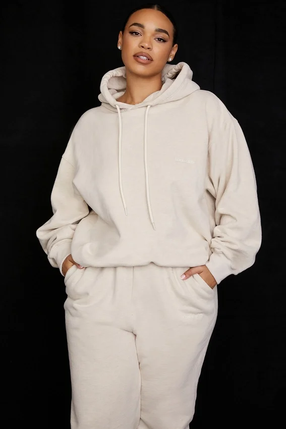 Halo Oatmeal Cotton Fleece-Back Oversized Hoodie Halo Oatmeal Cotton Fleece-Back Oversized Hoodie