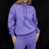 Halo Purple Cotton Fleece-Back Oversized Hoodie Halo Purple Cotton Fleece-Back Oversized Hoodie