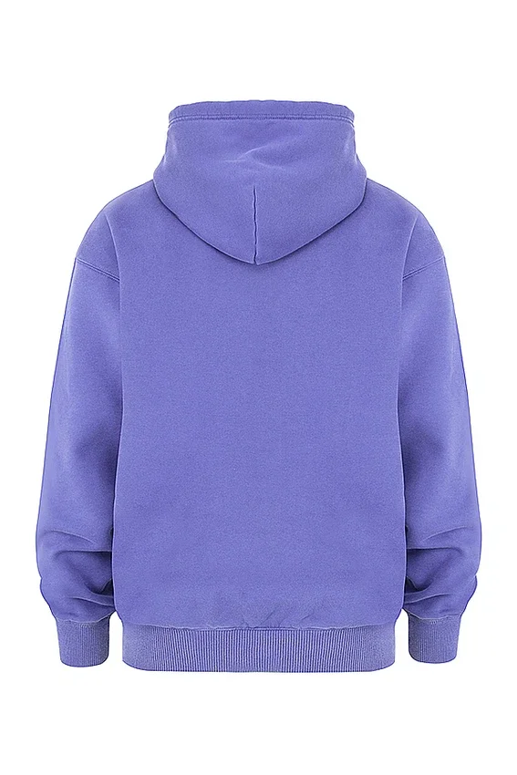 Halo Purple Cotton Fleece-Back Oversized Hoodie Halo Purple Cotton Fleece-Back Oversized Hoodie