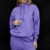 Halo Purple Cotton Fleece-Back Oversized Hoodie Halo Purple Cotton Fleece-Back Oversized Hoodie