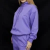 Halo Purple Cotton Fleece-Back Oversized Hoodie Halo Purple Cotton Fleece-Back Oversized Hoodie