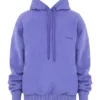 Halo Purple Cotton Fleece-Back Oversized Hoodie Halo Purple Cotton Fleece-Back Oversized Hoodie