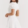 Hameda White Puff Sleeve Mini Dress Hameda White Puff Sleeve Mini Dress
