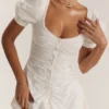 Hameda White Puff Sleeve Mini Dress Hameda White Puff Sleeve Mini Dress