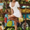 Hameda White Puff Sleeve Mini Dress Hameda White Puff Sleeve Mini Dress