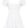 Hameda White Puff Sleeve Mini Dress Hameda White Puff Sleeve Mini Dress