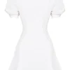 Hameda White Puff Sleeve Mini Dress Hameda White Puff Sleeve Mini Dress