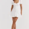 Hameda White Puff Sleeve Mini Dress Hameda White Puff Sleeve Mini Dress