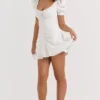 Hameda White Puff Sleeve Mini Dress Hameda White Puff Sleeve Mini Dress