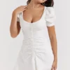 Hameda White Puff Sleeve Mini Dress Hameda White Puff Sleeve Mini Dress
