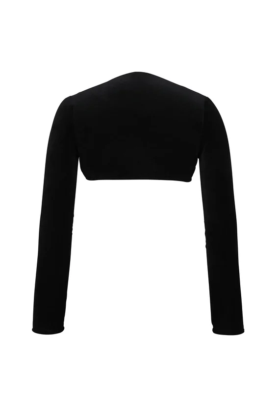 Harmony Black Stretch Velvet Cropped Bolero Harmony Black Stretch Velvet Cropped Bolero