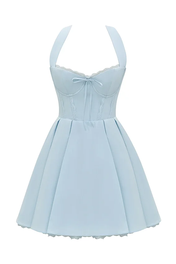 Harriet Bluebell Cotton Halter Mini Dress Harriet Bluebell Cotton Halter Mini Dress