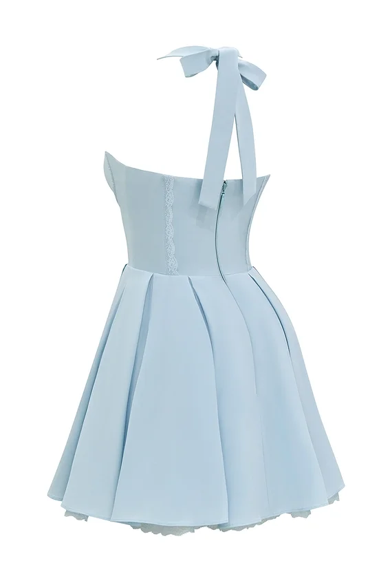 Harriet Bluebell Cotton Halter Mini Dress Harriet Bluebell Cotton Halter Mini Dress