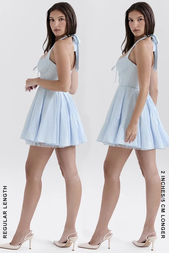 Harriet Bluebell Cotton Halter Mini Dress Harriet Bluebell Cotton Halter Mini Dress