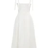 Hattie White Pin Tuck Cotton Midi Sundress Hattie White Pin Tuck Cotton Midi Sundress