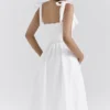 Hattie White Pin Tuck Cotton Midi Sundress Hattie White Pin Tuck Cotton Midi Sundress