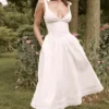 Hattie White Pin Tuck Cotton Midi Sundress Hattie White Pin Tuck Cotton Midi Sundress