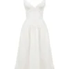 Hattie White Pin Tuck Cotton Midi Sundress Hattie White Pin Tuck Cotton Midi Sundress