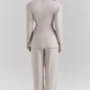 Hayden Beige High Waist Tailored Trousers