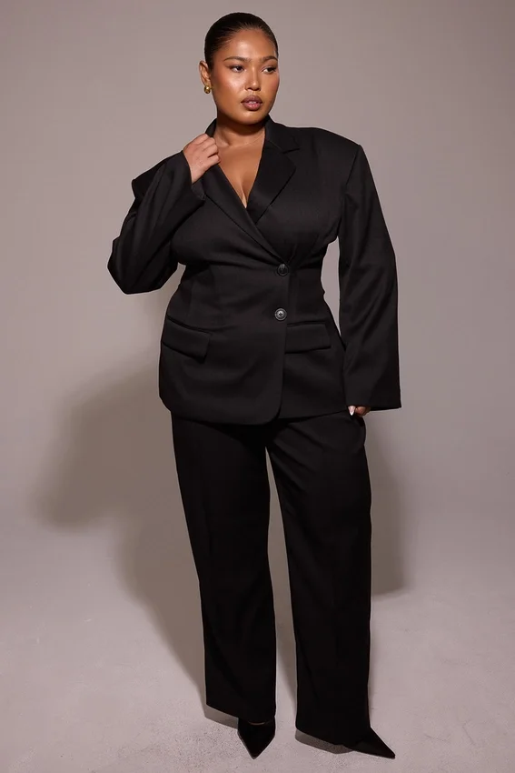 Hayden Black Wide Leg High Waist Tailored Trousers Hayden Black Wide Leg High Waist Tailored Trousers