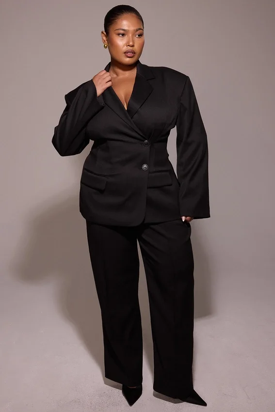 Hayden Black Wide Leg High Waist Tailored Trousers Hayden Black Wide Leg High Waist Tailored Trousers
