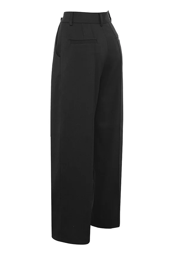 Hayden Black Wide Leg High Waist Tailored Trousers Hayden Black Wide Leg High Waist Tailored Trousers