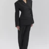 Hayden Black Wide Leg High Waist Tailored Trousers Hayden Black Wide Leg High Waist Tailored Trousers