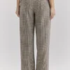 Hayden Brown Puppytooth Wide Leg High Waist Tailored Trousers Hayden Brown Puppytooth Wide Leg High Waist Tailored Trousers