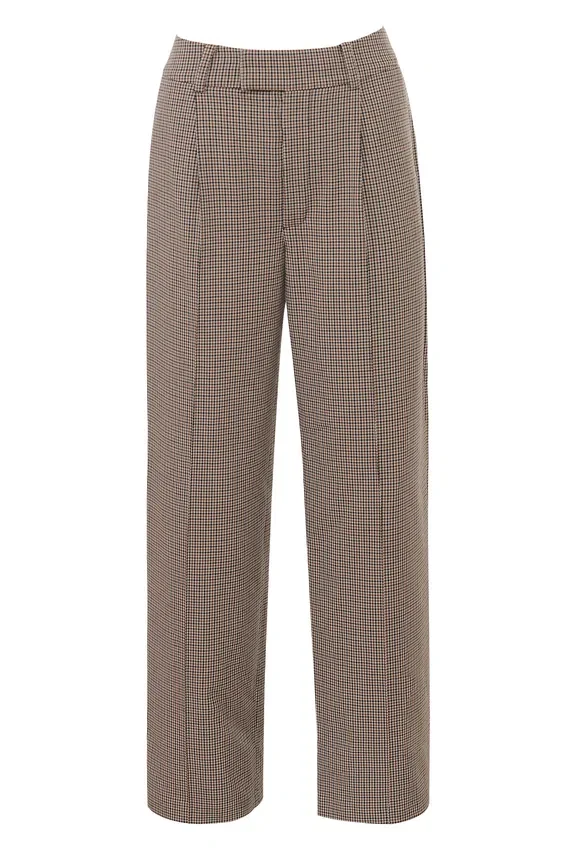 Hayden Brown Puppytooth Wide Leg High Waist Tailored Trousers Hayden Brown Puppytooth Wide Leg High Waist Tailored Trousers