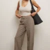 Hayden Brown Puppytooth Wide Leg High Waist Tailored Trousers Hayden Brown Puppytooth Wide Leg High Waist Tailored Trousers