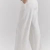 Hayden White Pinstripe High Waist Tailored Trousers