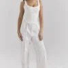 Hayden White Pinstripe High Waist Tailored Trousers