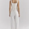Hayden White Pinstripe High Waist Tailored Trousers