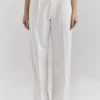 Hayden White Pinstripe High Waist Tailored Trousers