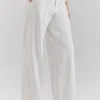 Hayden White Pinstripe High Waist Tailored Trousers