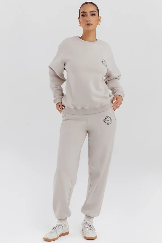 Haze Cloud Cotton Fleece-Back Crew Neck Sweatshirt Haze Cloud Cotton Fleece-Back Crew Neck Sweatshirt